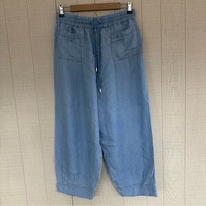 ME+EM Extreme Barrel-Leg Summer Pant Women’s US 4 Washed Light Blue Pull-on